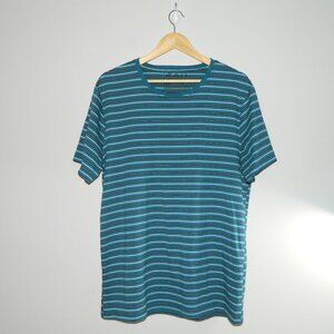 2 for/$25 The Rail Cotton Striped Tee Shirt Blue Black Teal Blue White Size XXL